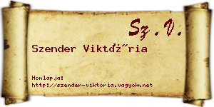 Szender Viktória névjegykártya
